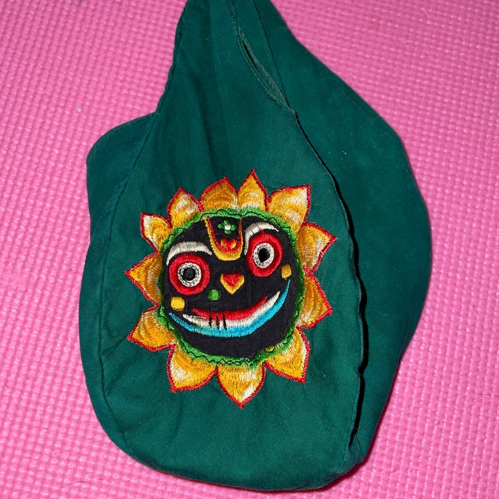 Mala bead prayer pouch Jagannath dark green